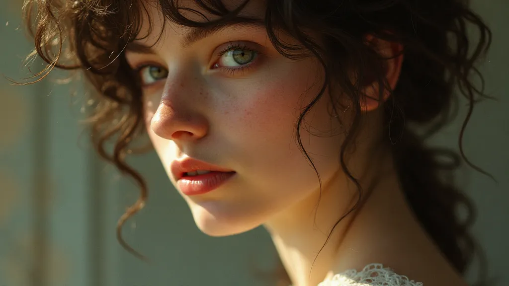 Close-up of a colorized postcard showing realistic lighting on a face